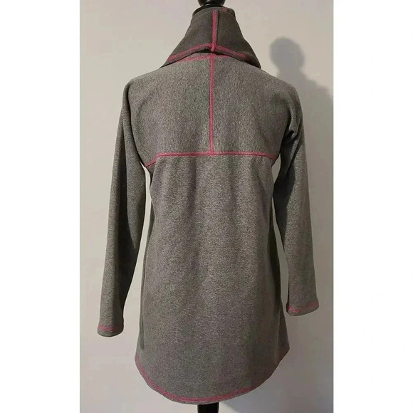WOMEN'S DREW UMA COTTON BLEND FLEECE JACKET CARDIGAN GREY PINK ACCENTS SZ XS NEW - Picture 2 of 6